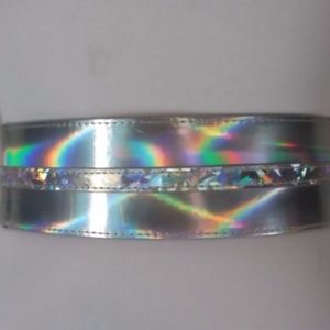 New Material Girl Iridescent Panel Stretch Belt